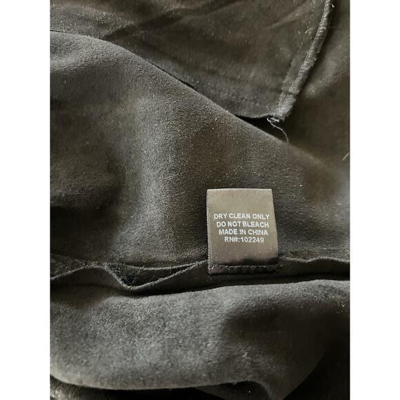 SKIES ARE BLUE Black Faux Suede Snakeskin Print Open Front Jacket XL Moto Zipper - Picture 15 of 16